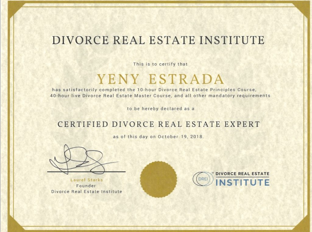 Certified Divorce Real Estate Expert Yeny Estrada
