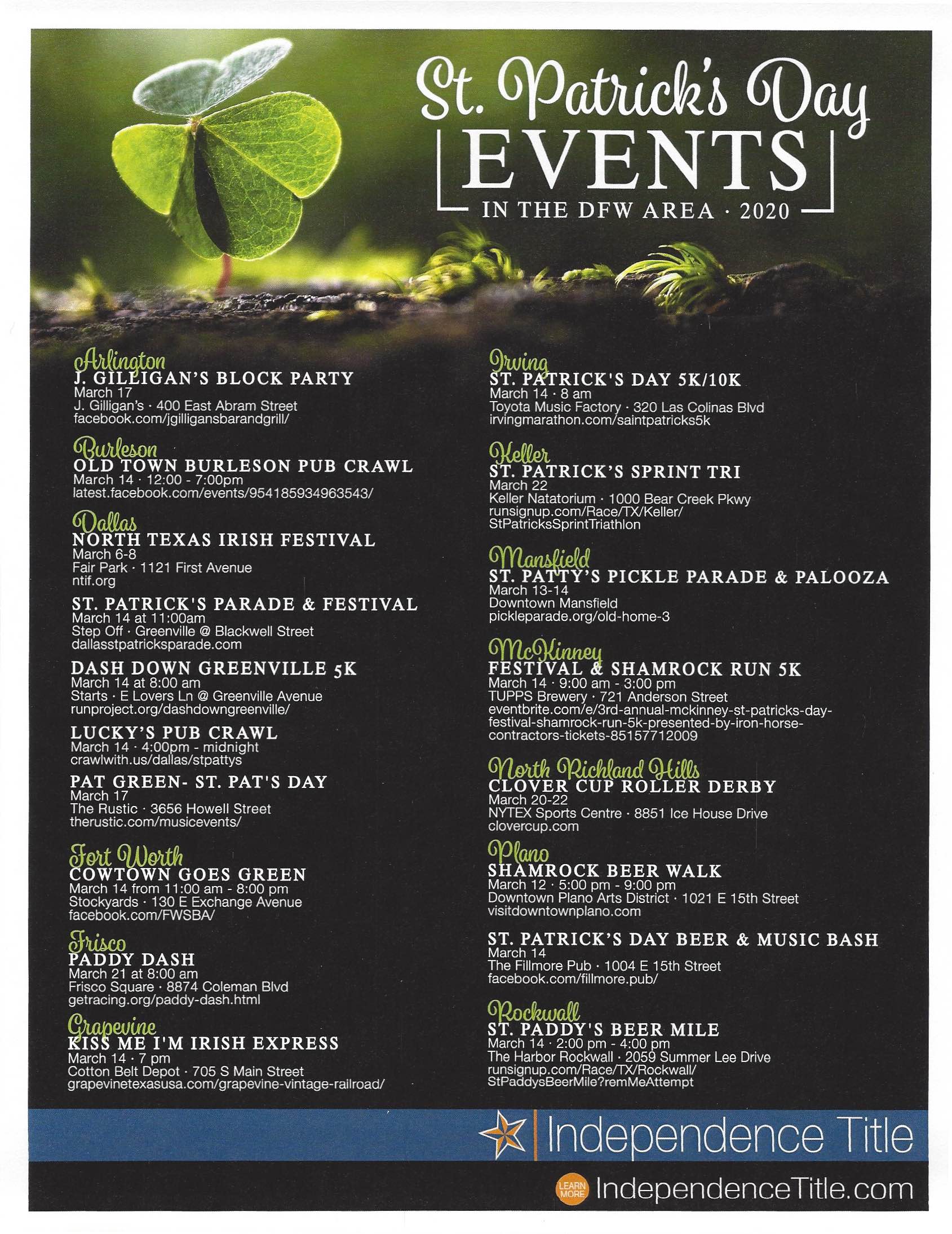 St Patricks Day Events