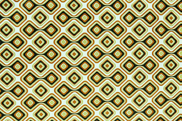 70's fabric wallpaper in muted colors