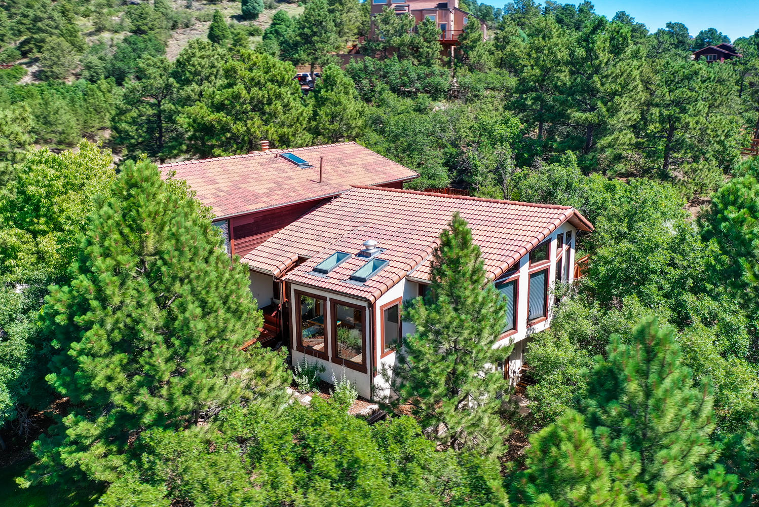 Nestled into a wooded acre in Rockrimmon – 1046 Oak Hills Drive, 80919