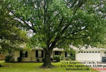 1218 Ridgewood Circle, Southake Tx. – For LEASE