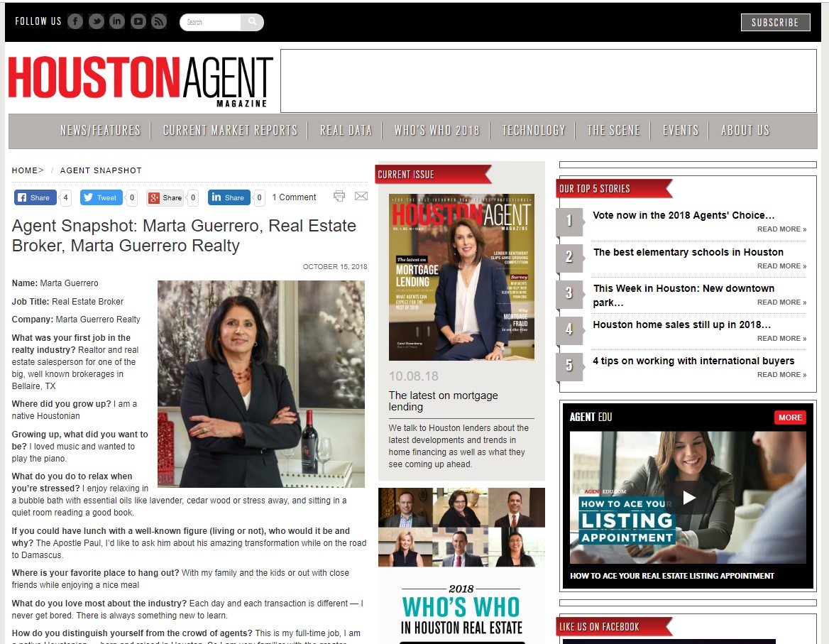 Houston Agent Magazine Oct 2018
