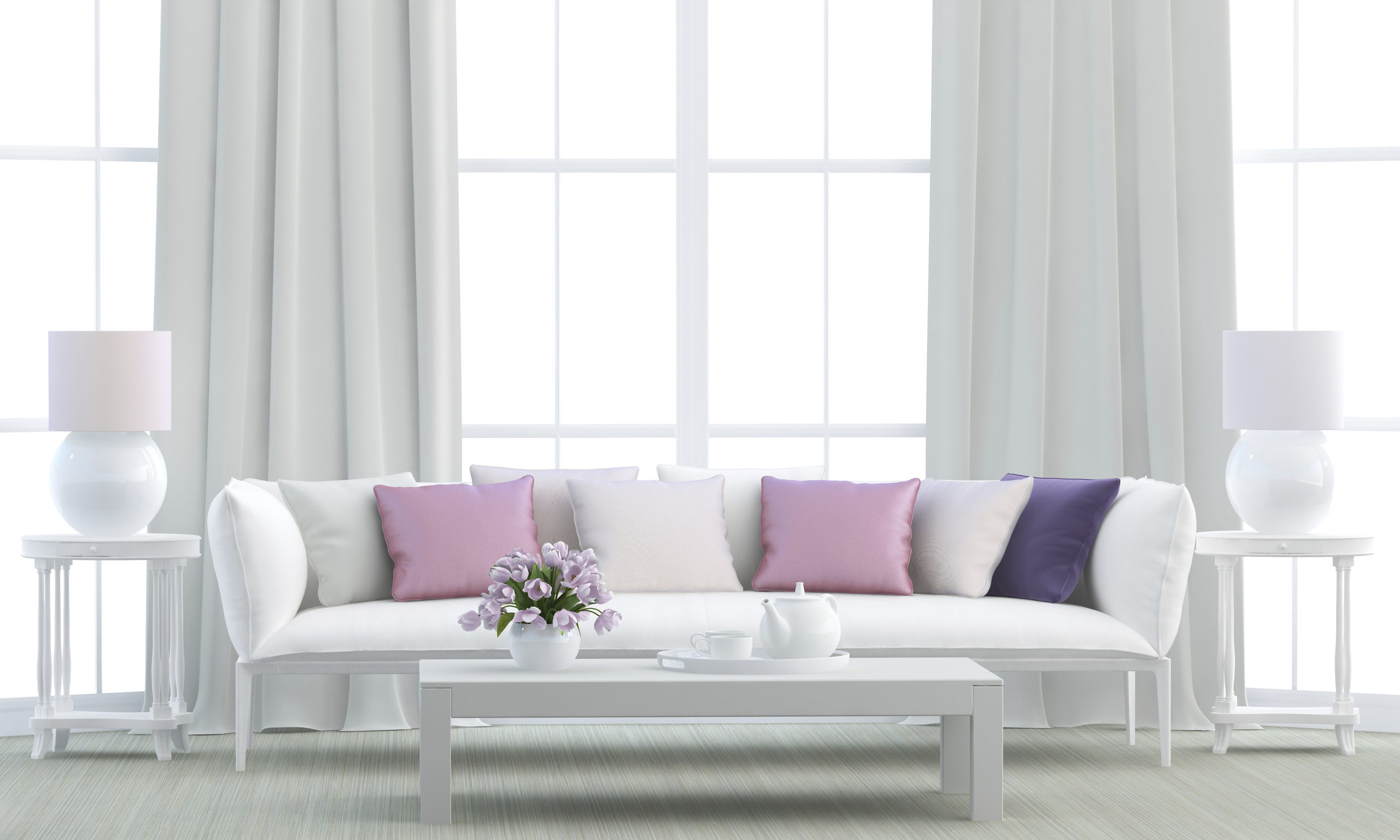 White living room