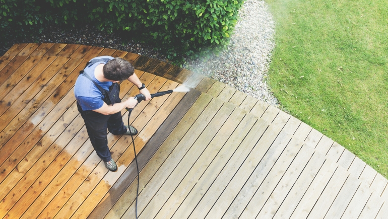 outside cleaning home