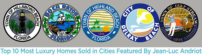 Top 10 highest sold luxury homes in the Boca Raton area
